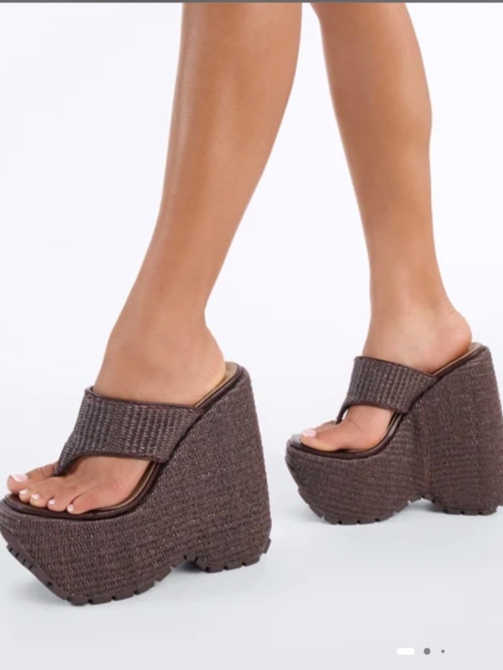 NWT Fashion Nova Chase The Sun Platform Wedges Sz 8